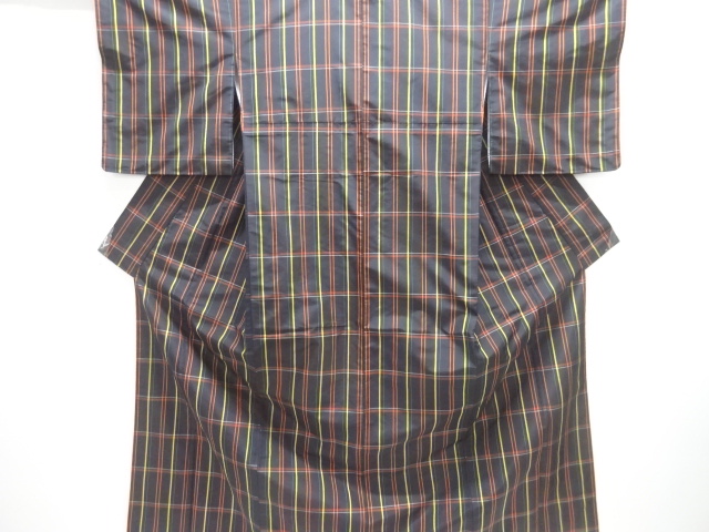 JAPANESE KIMONO / YONEZAWA TSUMUGI / UNUSED / WOVEN GRID